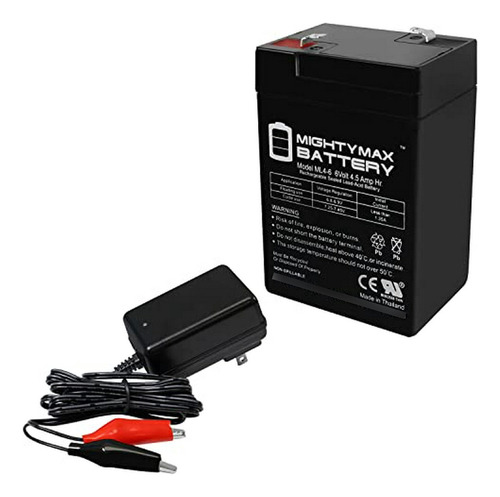 Mighty Max Battery Ml4-6 - Bateria De Recambio 6v 4.5ah Para