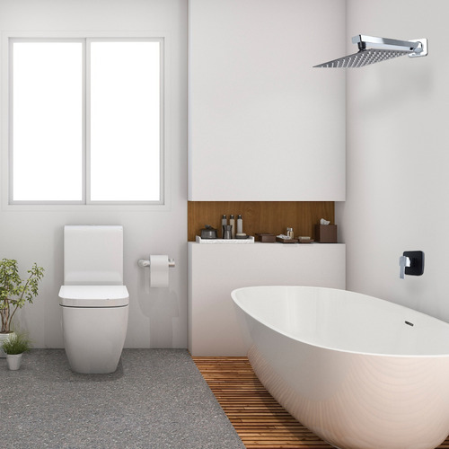 Set De Accesorios Para Baño Marca Gravita Mod. Set Cua Negro Negro