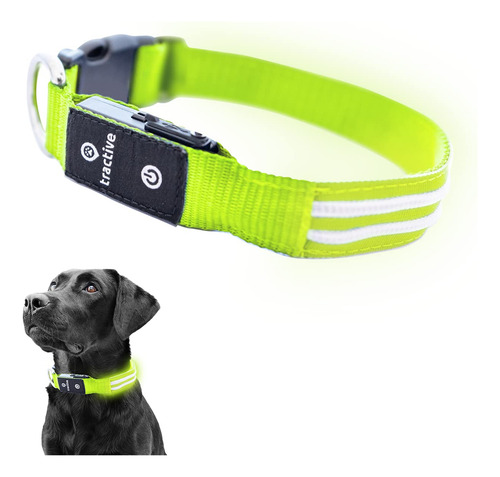 Tractive Collar De Perro Con Luz Led, Recargable Por Usb,