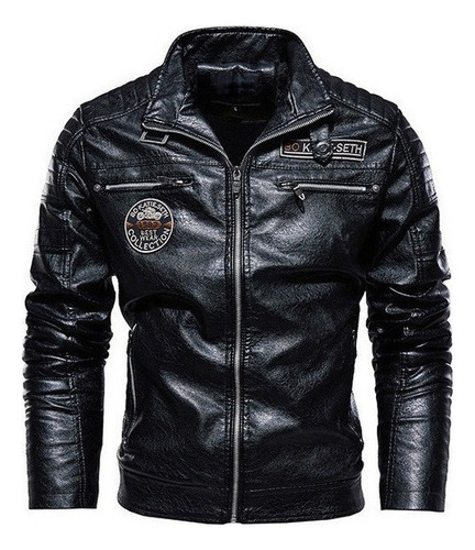 Chaqueta De Moto De Cuero Térmico Para Hombre