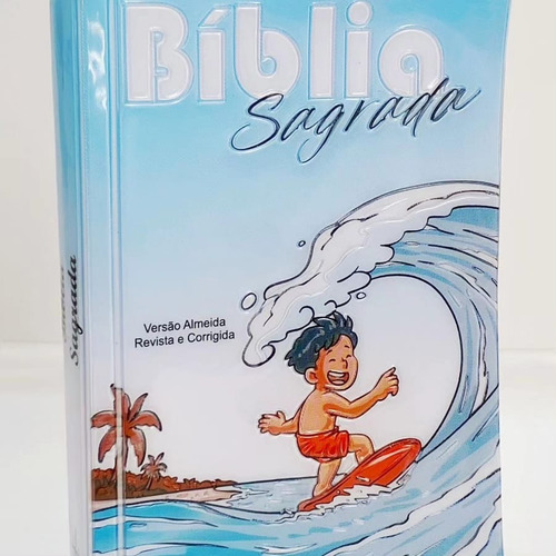 Bíblia Sagrada Infantil Capa Dura Com Relevo Meninos