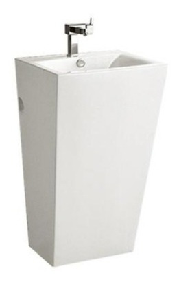 Kubo Lavamanos De Pedestal Cuadrado 55x51.5x85 Blanco Ku-040