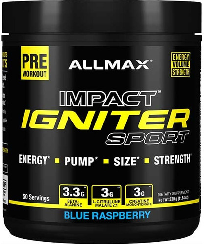 Allmax Nutrition Igniter Sport 50 Servicio Pre Entrenamiento