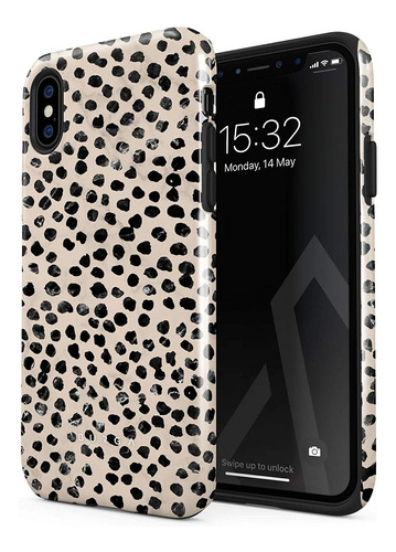 Funda Para iPhone XS Max Diseno De Lunares Negros