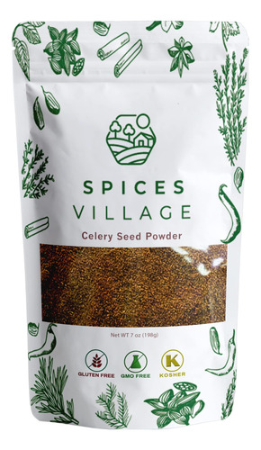 Spices Village Polvo De Semillas De Apio [7 Onzas]  Kosher,
