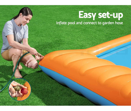 Alberca Inflable Con Resbaladilla 341 X 213 X 38 Cm