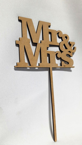 Imagen 3 de 5 de Topper Cake Mrs & Mrs - Mdf / Fibrofacil