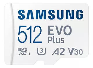 Adaptador SD de memória microSD Samsung Evo Plus 512gb 130MB/s