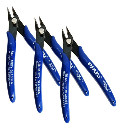 Kit 3 Alicates Corte Rente Bico Fino De Precisão Plato 170