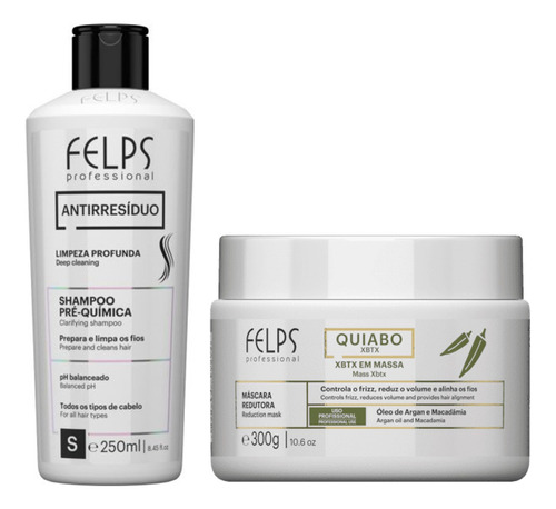 Felps Kit Sh Anti Resíduo 250ml + Masc Redutora Quiabo 300g