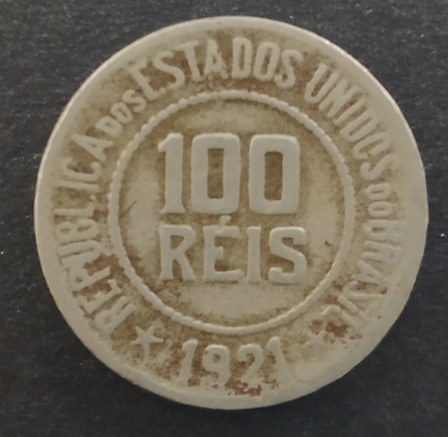 Moeda 100 Réis Ano 1921 Brasil