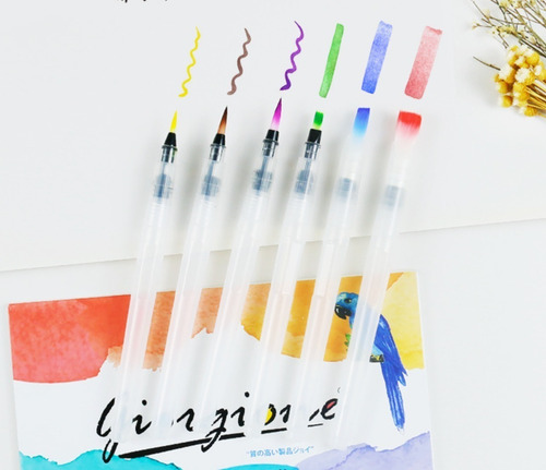 Imagen 5 de 6 de Set De 6 Pinceles Recargable De Agua Water Brush Giorgione
