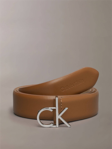 Cinturón Café De Mujer Con Monograma Calvin Klein Talla 80 Cm