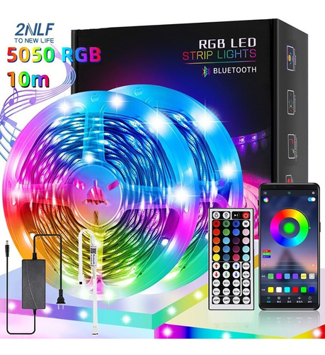 2nlf®10m Tira Luz Led App Bluetooth Control 5050 Rgb