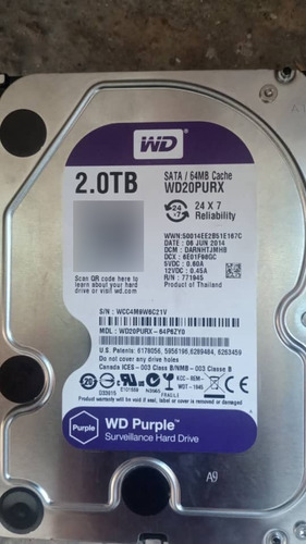 Disco Duro De 2 Tb Western Digital Purple Para Dvr/nvr/pc