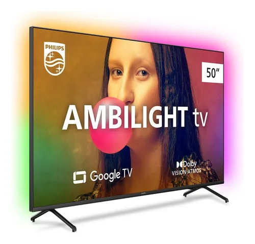 Smart Tv Philips 50 Ambilight 4k Led Google Tv 50pug7908/78 Preto