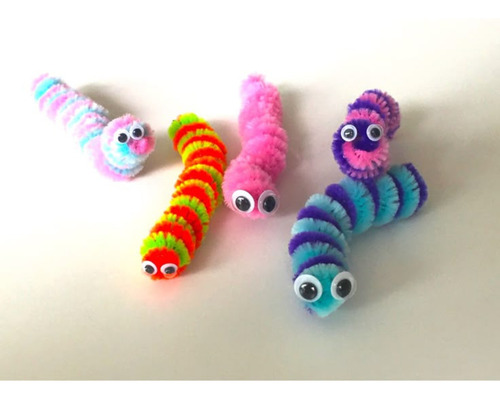 Limpiapipas Artesanías Manualidades Colores X 100 Unidades Celeste Pastel