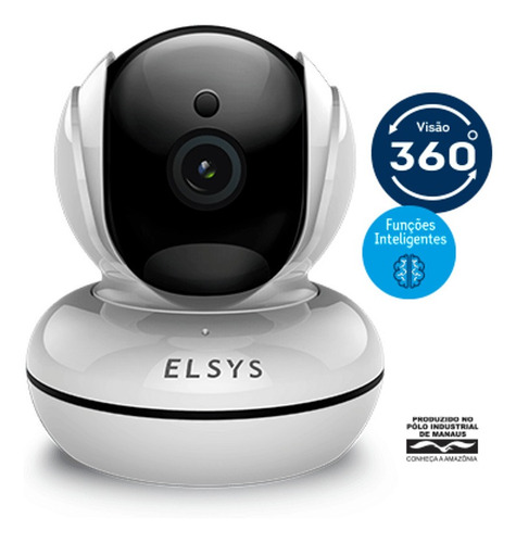 Imagem 1 de 4 de Câmera De Segurança Wifi Rotacional Inteligente Fullhd Elsys