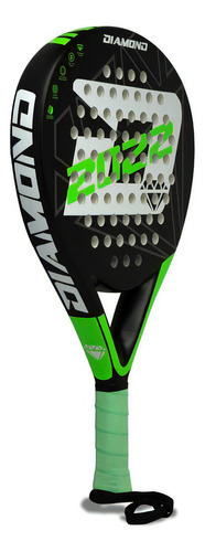 Raqueta De Padel Pala 100% Fibra De Carbon Forma Diamante Color Verde