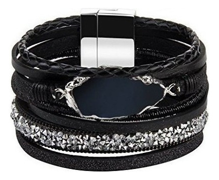 Coolla Trenzada Pulsera Agata Piedra De Cristal Pulsera De P