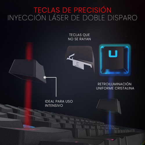 Teclado Gamer Redragon Kumara K552 Qwerty Español Latinoamérica Color Negro Con Luz Rgb Negro Español Latinoamérica