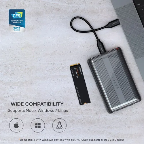Carcasa Ssd Nvme Satechi M.2 Usb4, 40 Gbps, 16 Tb, Aluminio