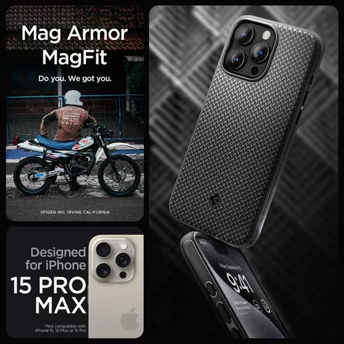 Funda Armor Magfit Spigen Para iPhone 15 Pro Max Negro