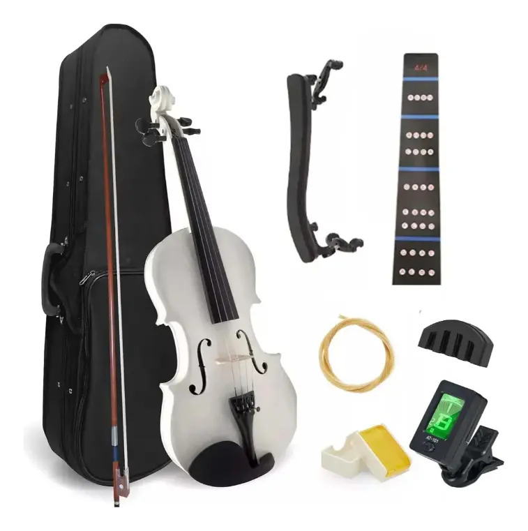 Violín Acústico LIAFUZTREW 4/4 para Principiantes con Estuche, Arco y Accesorios