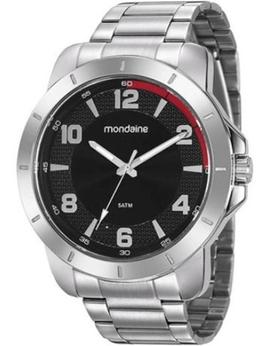 Relógio Mondaine Masculino 99531g0mvne1 Cor da correia Prata Cor do bisel Prata Cor do fundo Preto