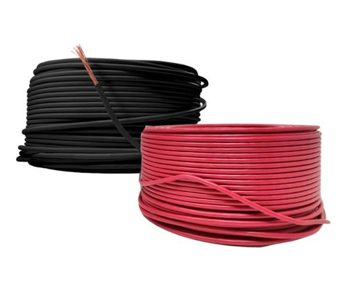 Kit 2 Cable Electrico Cca 50 Metros Calibre 10 Negro Y Rojo