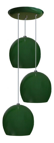 Lustre Pendente Colorido (bolinha) - 03 Pendentes Juntos Cor Verde Voltagem 110v/220v