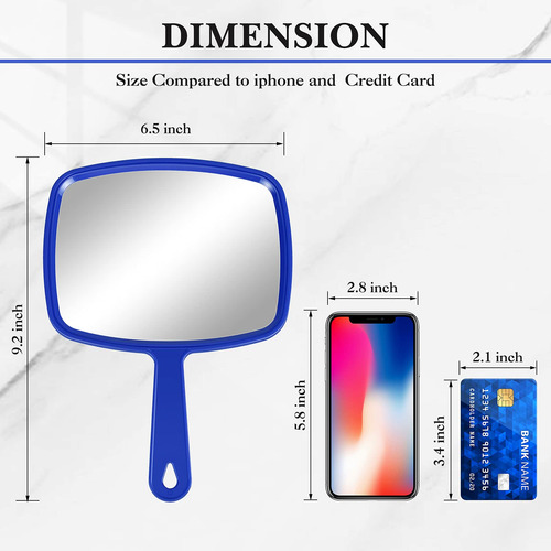 3 Pieces Hand Mirror Handheld Cosmetic Mirror With Handle, M