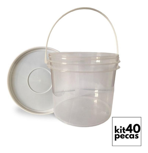 Cubo Alça Plast Curitiba Transp de 2,2 litros, 40 unidades