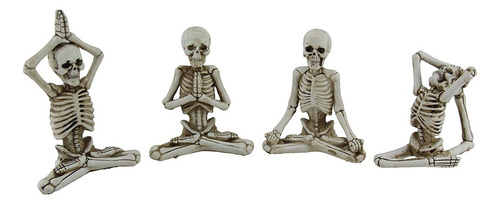 Transpac Imports Juego De 4 Estatuas Decorativas De Esquelet