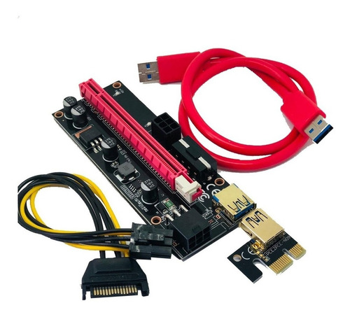Imagen 2 de 8 de Riser Ver 009s Pcie 6pin 16x Btc Mineria Express Usb