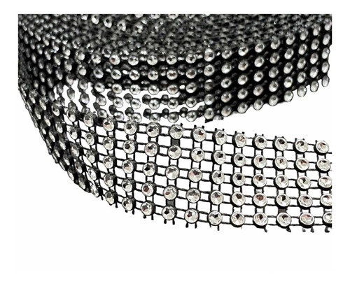 Falso Strass 5 Linea 25mm Negro Souvenir Torta Cinto 2 Metro