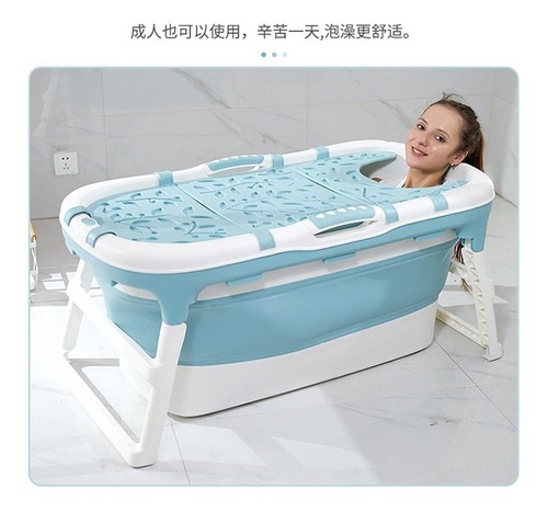 Imagen 4 de 10 de Bañera Plegable Para Bebe Y Adultos Felcraft Con Tapa Grande