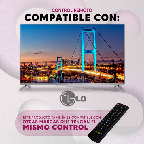 Control Compatible Con LG Pantallas Akb73715692 Smart Tv