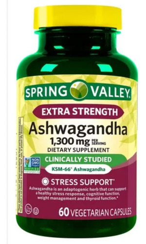 Spring Valley Extra Strenght Ashwagandha 1300 Mg 60 Cápsulas