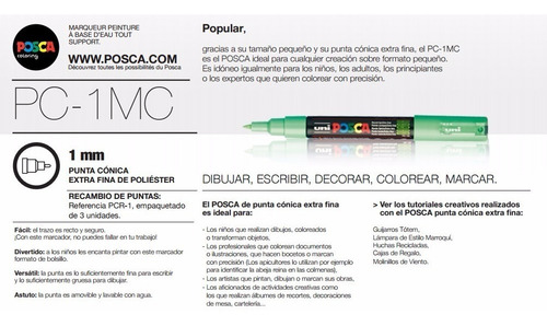 Imagen 1 de 3 de Uni Posca Marcador Punta Cónica Pc-1mc