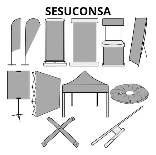 Pack 2 Muro Publicitario Pared Grafica Reforzado Velctro 3x3