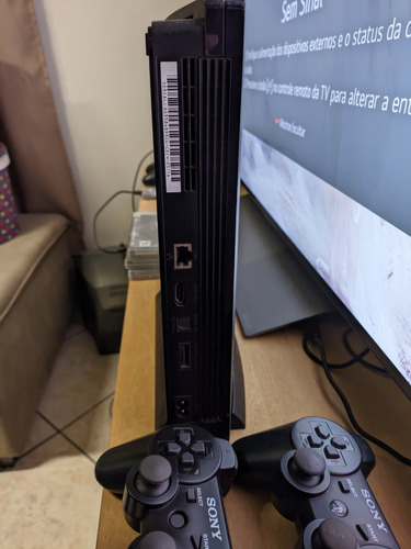 Ps3 Playstation 3 Slim Ssd 1 Tb Cfw C/ 3 Jogos E 2 Controles Preto