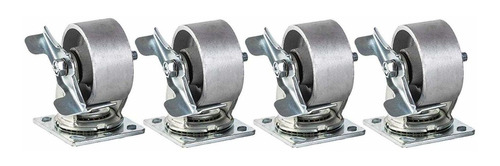 5  X 2  Casters Heavy Duty Semi-steel Hierro Rueda Giratoria