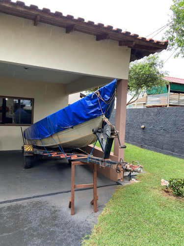 Barco Tupi Borda Alta Com Motor 25 Hp E Carreta