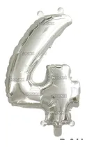 Comprar Globos Metalicos Numero Gigantes 80 Cm Plata Cuatro 4 Fiesta