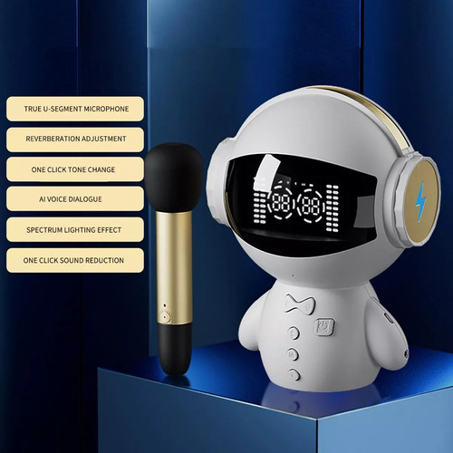 Altavoz Bluetooth Mini Robot Soundbox Music Center Inalá Color Blanco