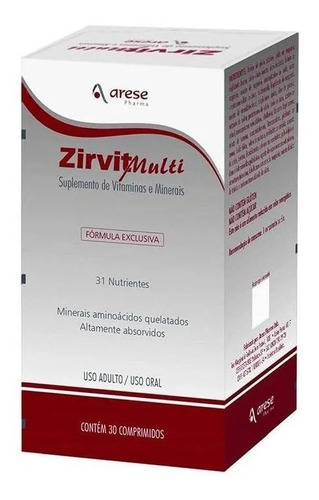 Zirvit Multi Polivitaminico Vitaminas E Minerais - 30 Comp.