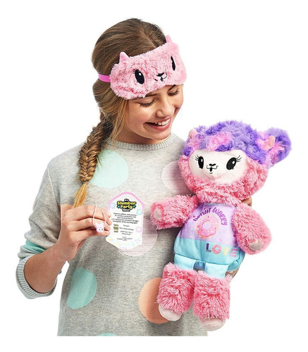 Peluche Llama Pikmi Pops Pajama Llamas, Con Antifaz Y Acces