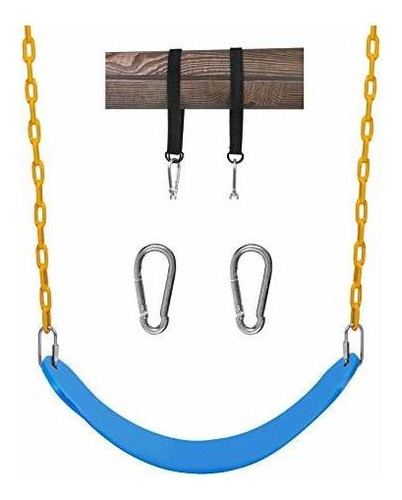 Sunnyglade Columpios Asientos Resistentes Con Cadena De 66 Pulgadas, Juego De Columpios Para Patio De Recreo, Accesorios De Repuesto Con Ganchos De Presión Y Soporte Para Correa Colgante, 400 Libras