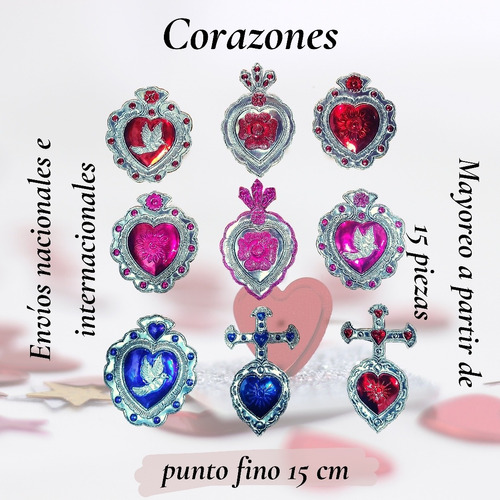 3 Corazones En Punto Fino En Hojalata